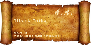 Albert Anikó névjegykártya